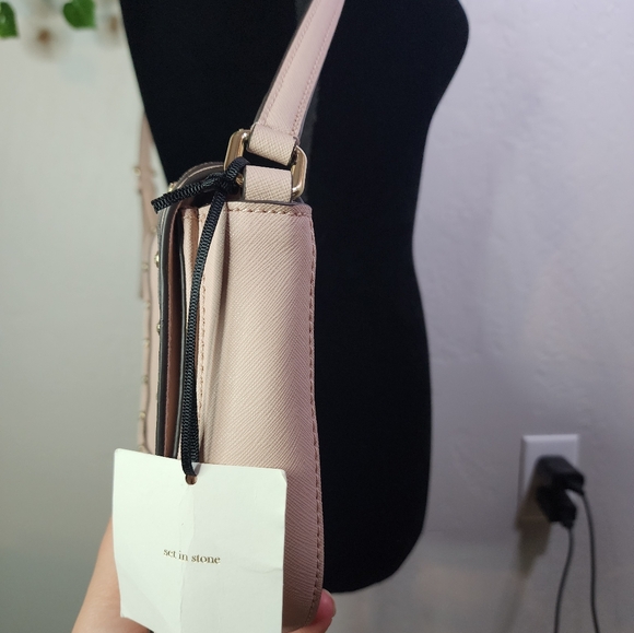 Kate Spade New York Laurel Way Jeweled Saffiano Pink Cream Crossbody - Picture 5 of 14